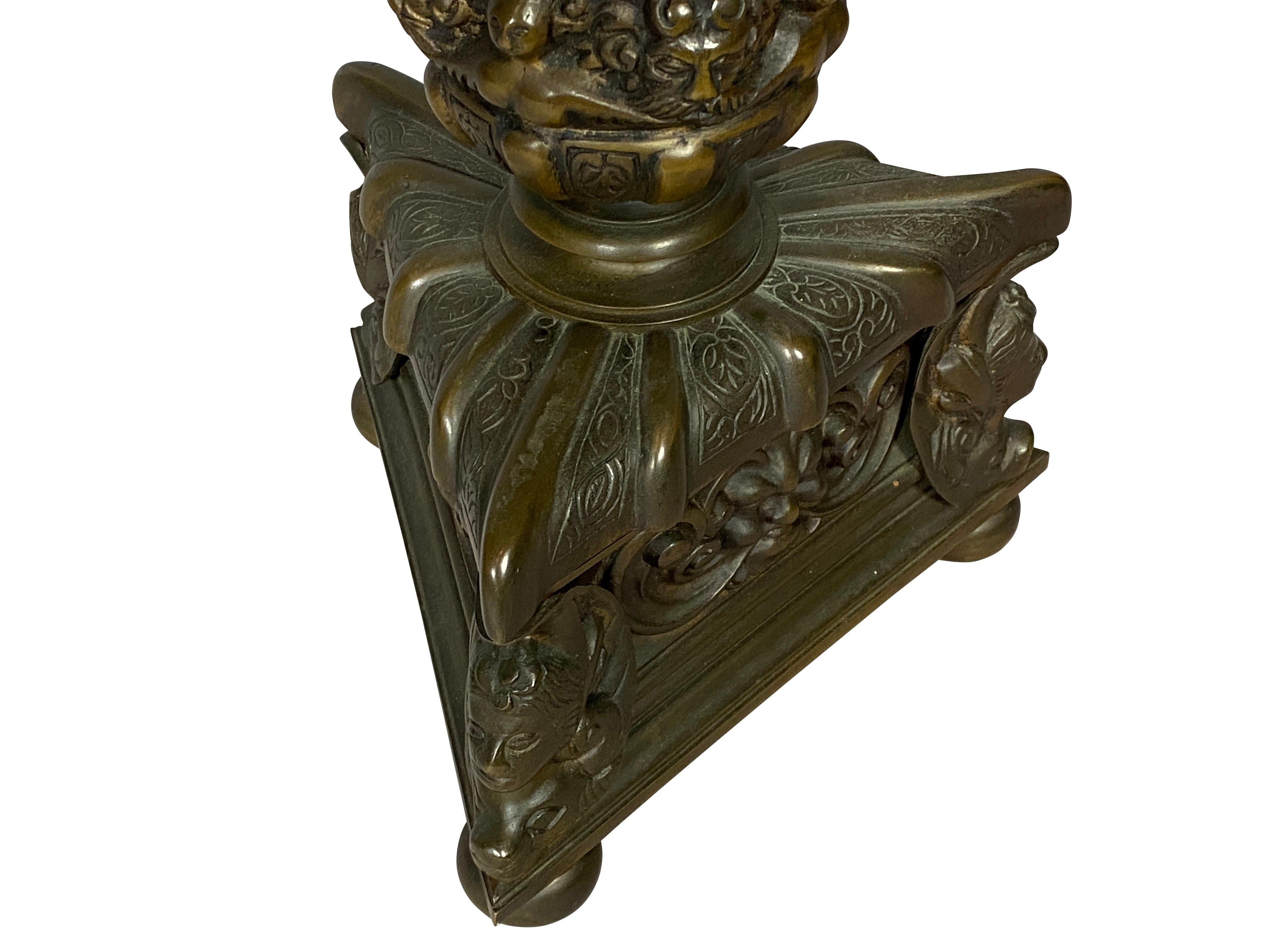 Renaissance Style Bronze Table Lamp For Sale 9