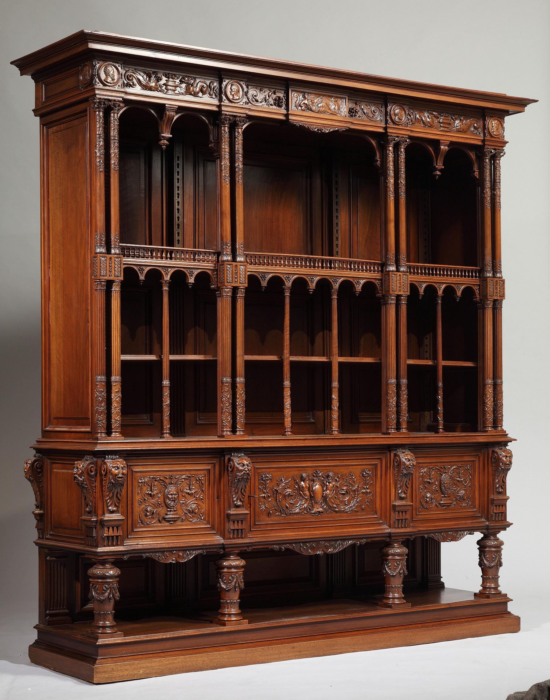 Carved Renaissance Style Cabinet, France, Circa 1870 For Sale