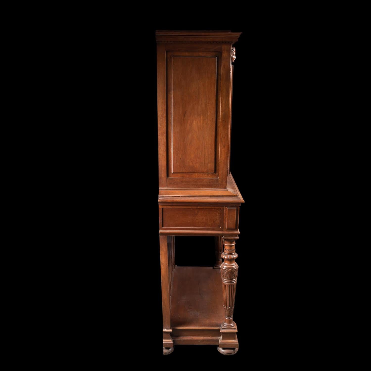 Renaissance Style Cabinet in Carved Walnut, 19th Century. For Sale 7