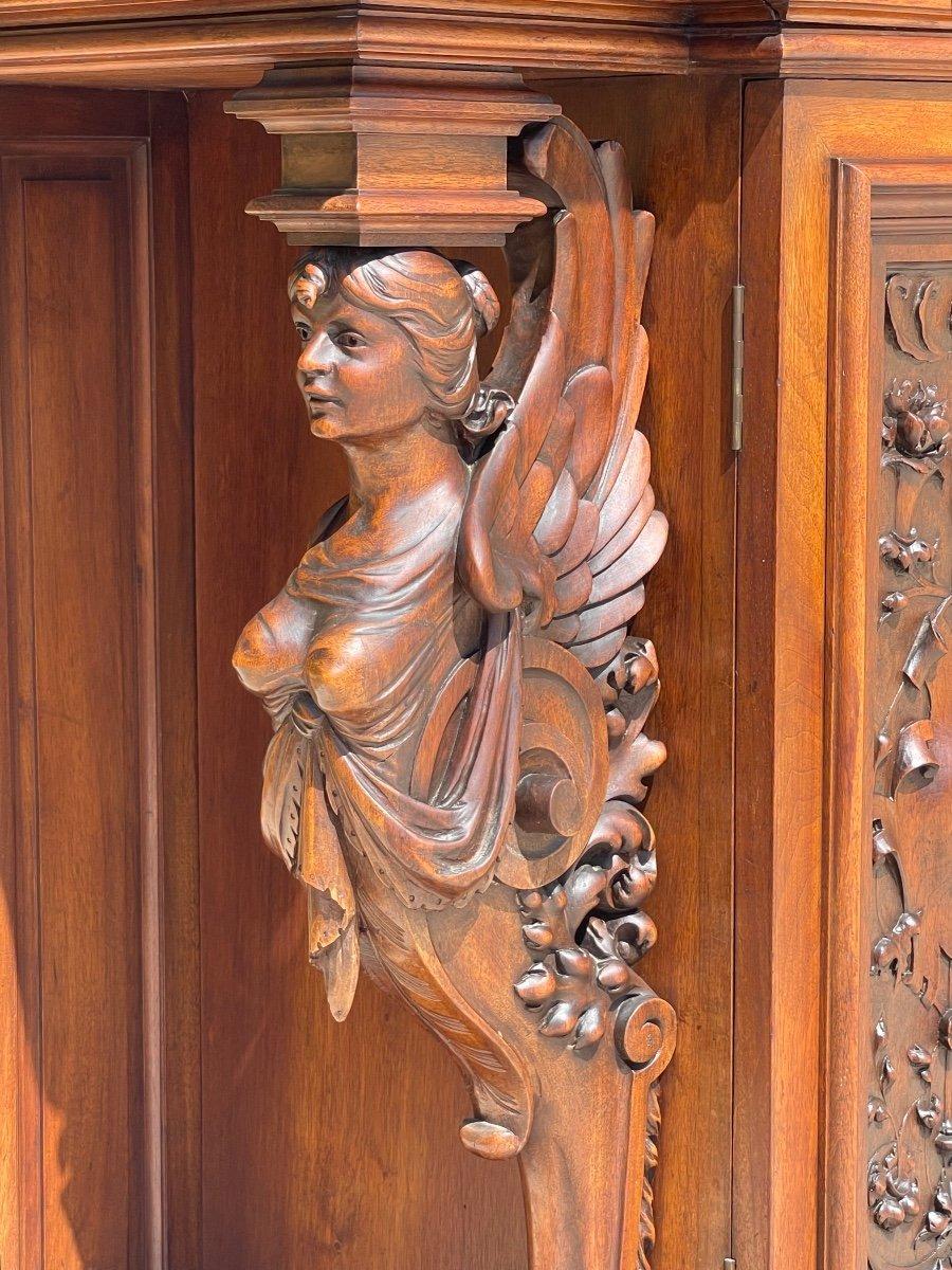 Renaissance Style Carved Walnut Buffet For Sale 4