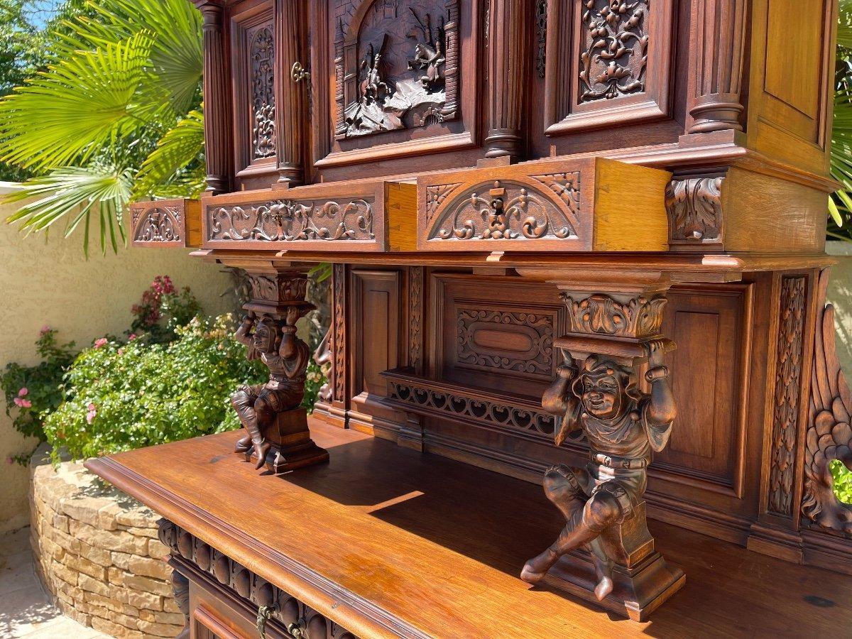 Renaissance Style Carved Walnut Buffet For Sale 5
