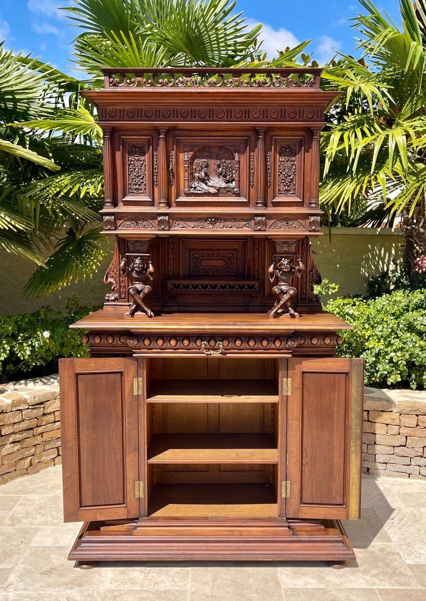 Renaissance Style Carved Walnut Buffet For Sale 6
