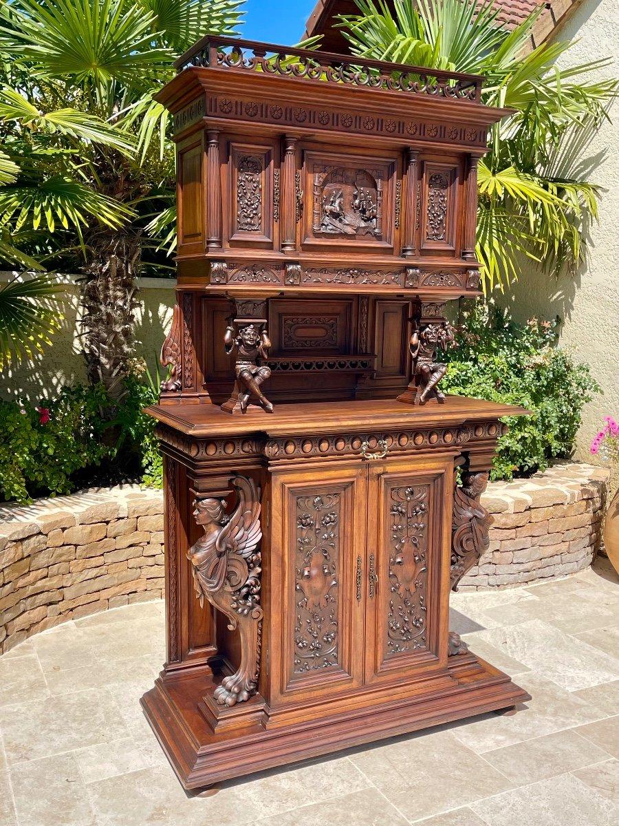 Renaissance Style Carved Walnut Buffet For Sale 2