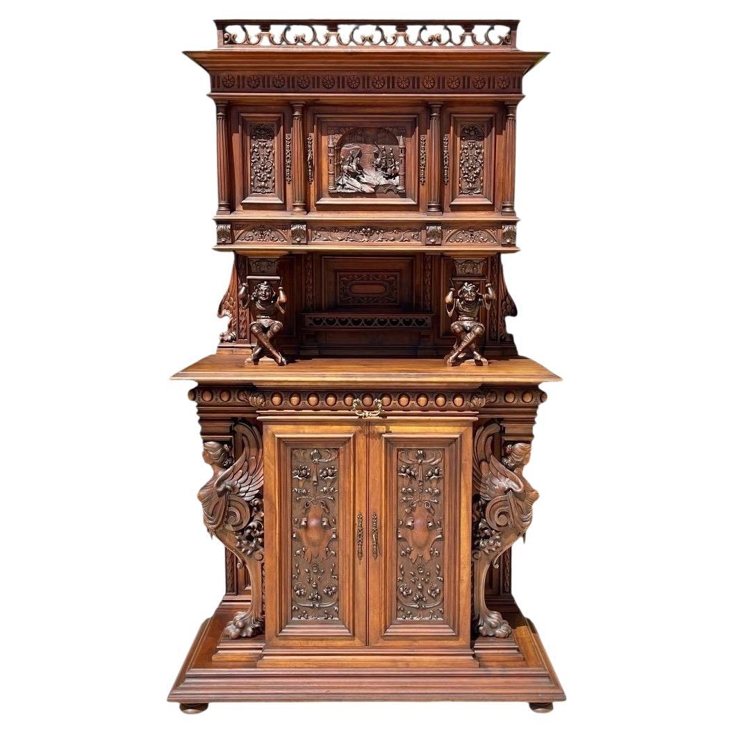 Renaissance Style Carved Walnut Buffet