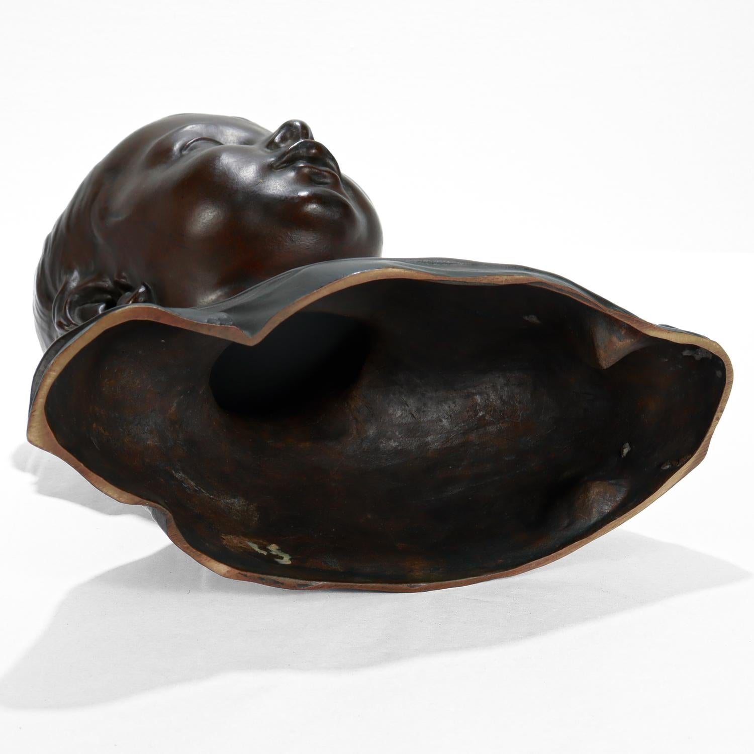 Renaissance Style Cast Bronze Bust of a Child after Desiderio For Sale 5