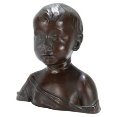 Renaissance Style Cast Bronze Bust of a Child after Desiderio