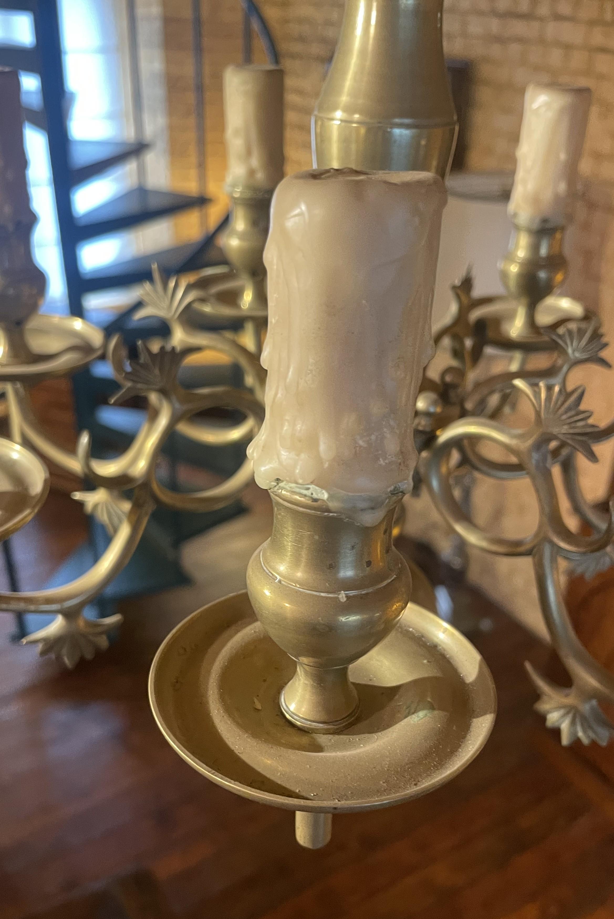 Lampadario in stile rinascimentale in bronzo con 6 pezzi del 19° secolo in vendita 5