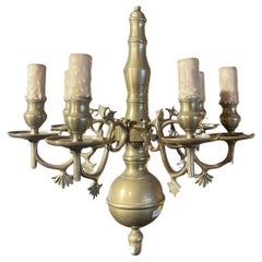 Lampadario in stile rinascimentale in bronzo con 6 pezzi del 19° secolo