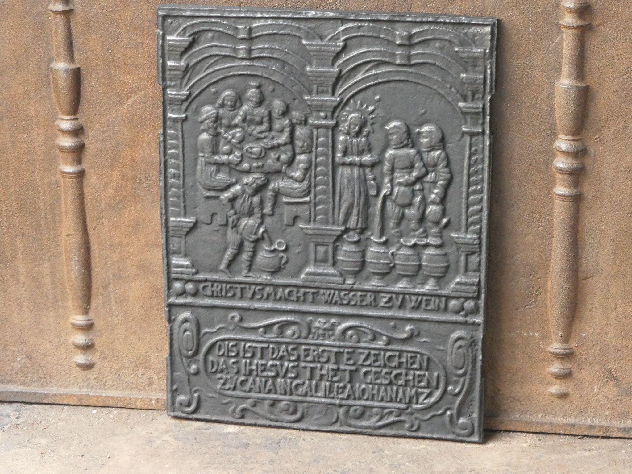 Cast Renaissance Style 'Elisha & Widow's Oil' Fireback / Backsplash, 20th Century For Sale