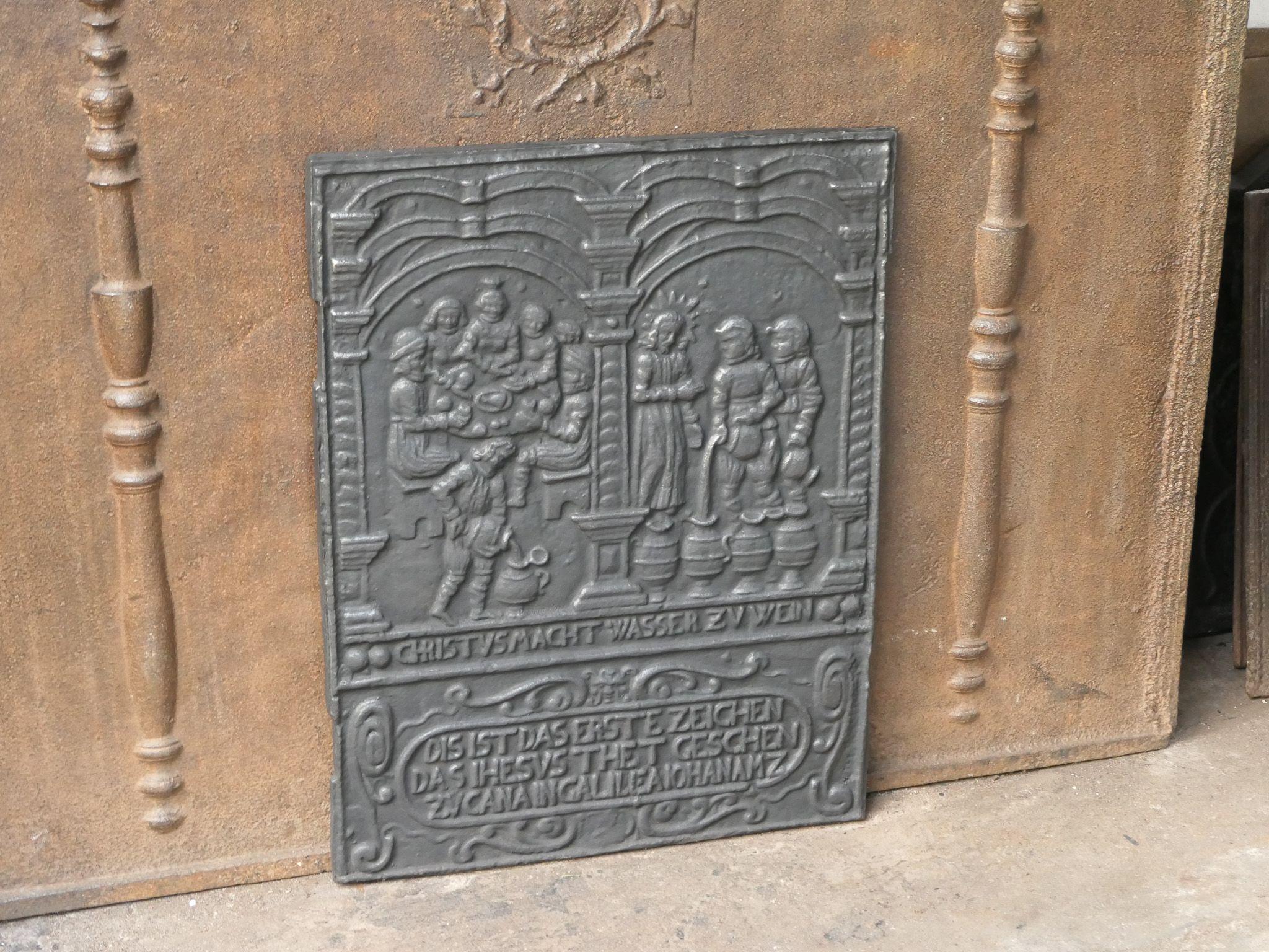 Renaissance Style 'Elisha & Widow's Oil' Fireback / Backsplash, 20th Century In Good Condition For Sale In Soest, NL