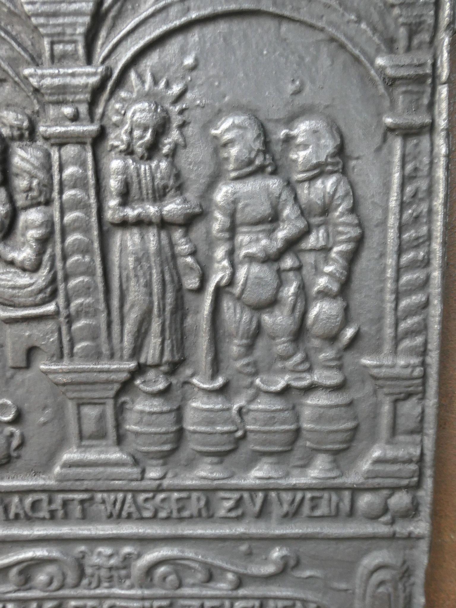 Renaissance Style 'Elisha & Widow's Oil' Fireback / Backsplash, 20th Century For Sale 1