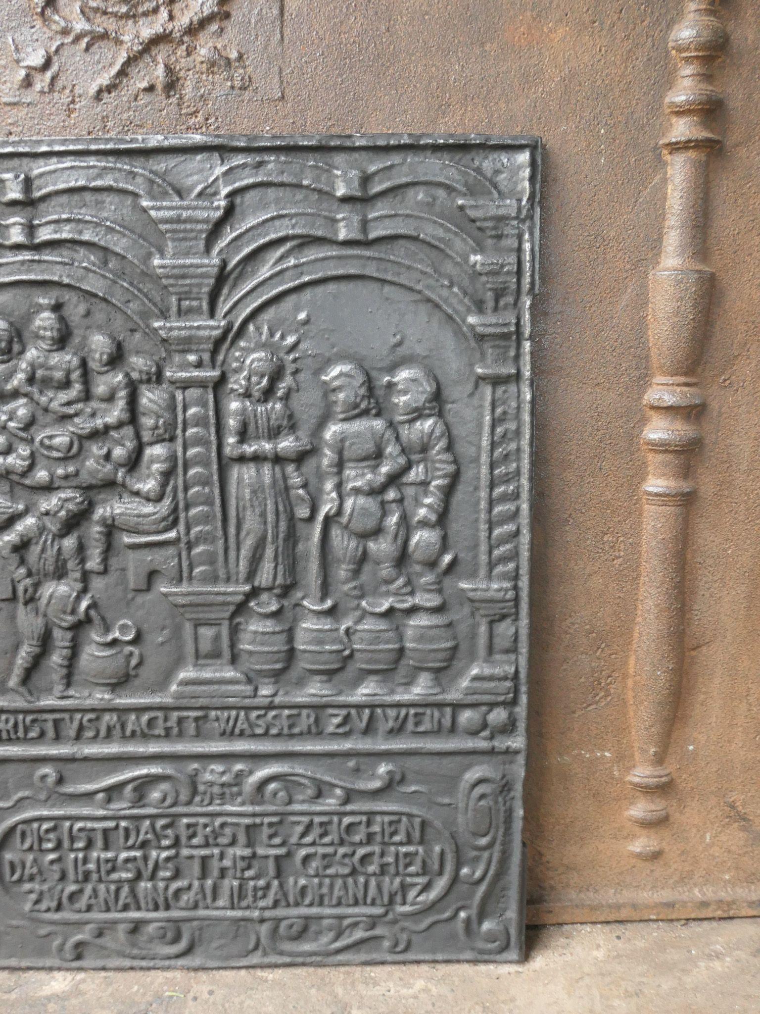 Renaissance Style 'Elisha & Widow's Oil' Fireback / Backsplash, 20th Century For Sale 3