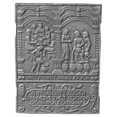 Plaque de cheminée / crédence arrière de style Renaissance « Elisha & Widow's Oil », 20e siècle