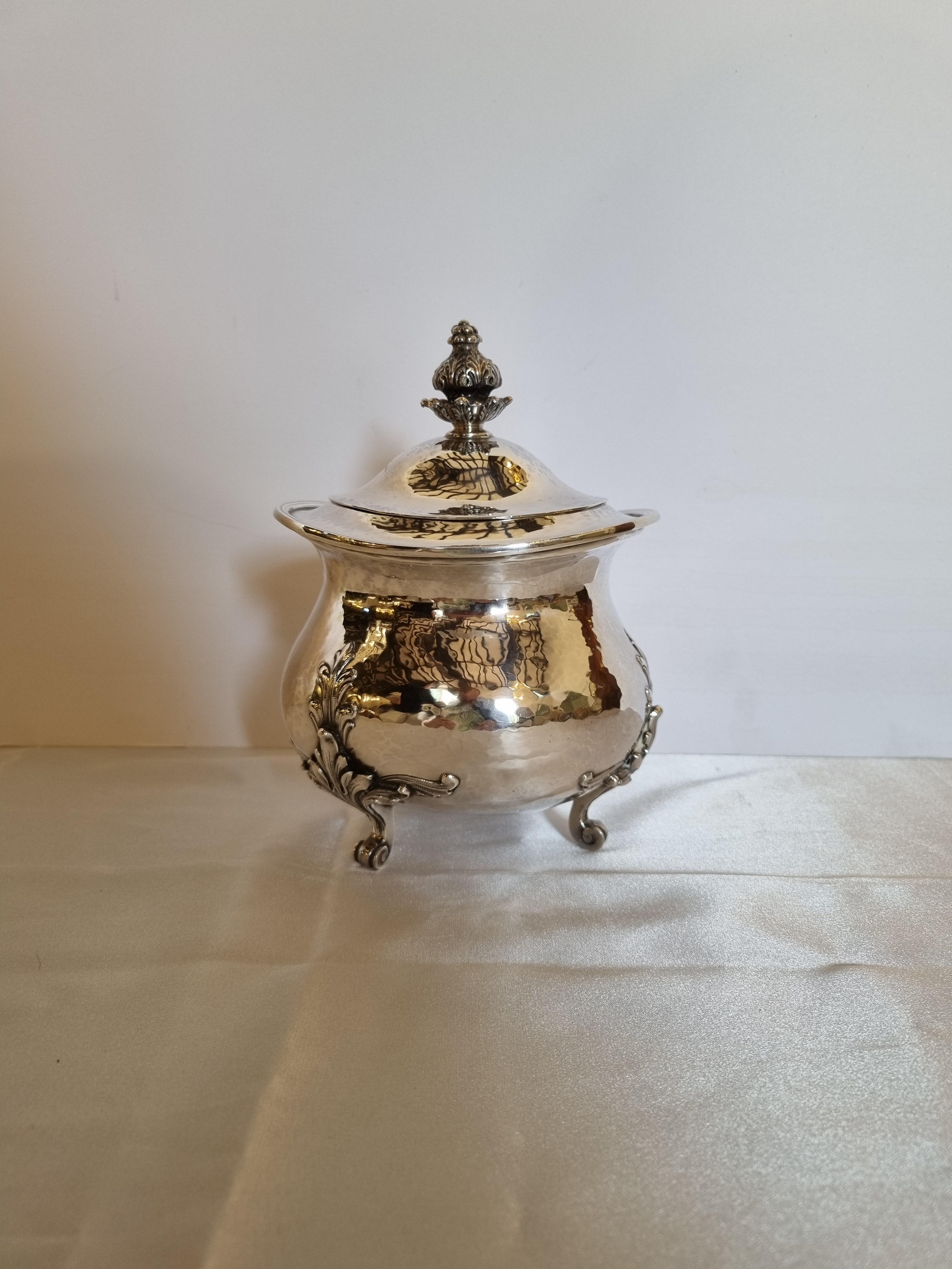 Renaissance Style Four-Piece Sterling Silver Tea and Coffee Set, Italy, 1985 For Sale 5