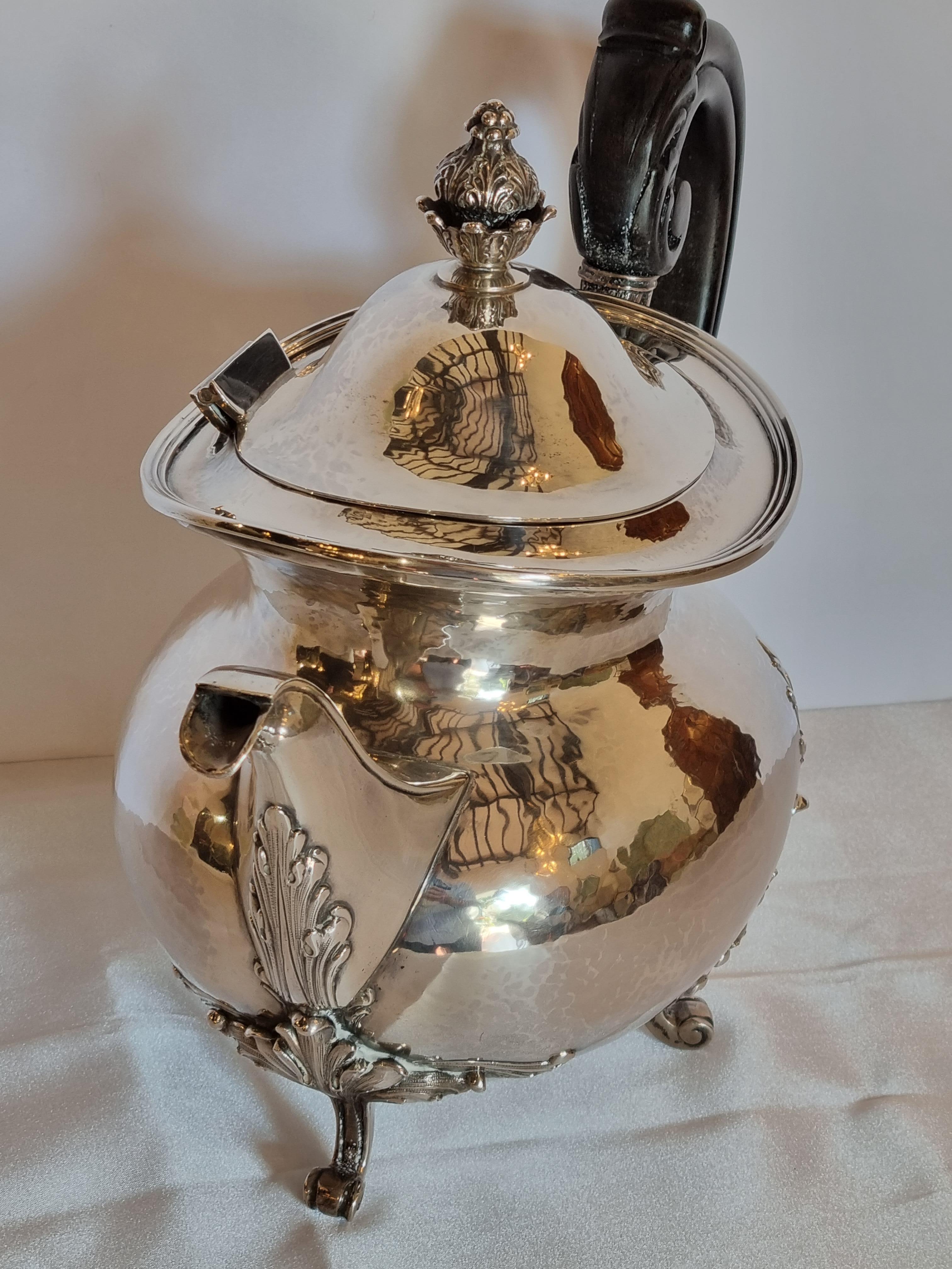 Renaissance Style Four-Piece Sterling Silver Tea and Coffee Set, Italy, 1985 For Sale 7