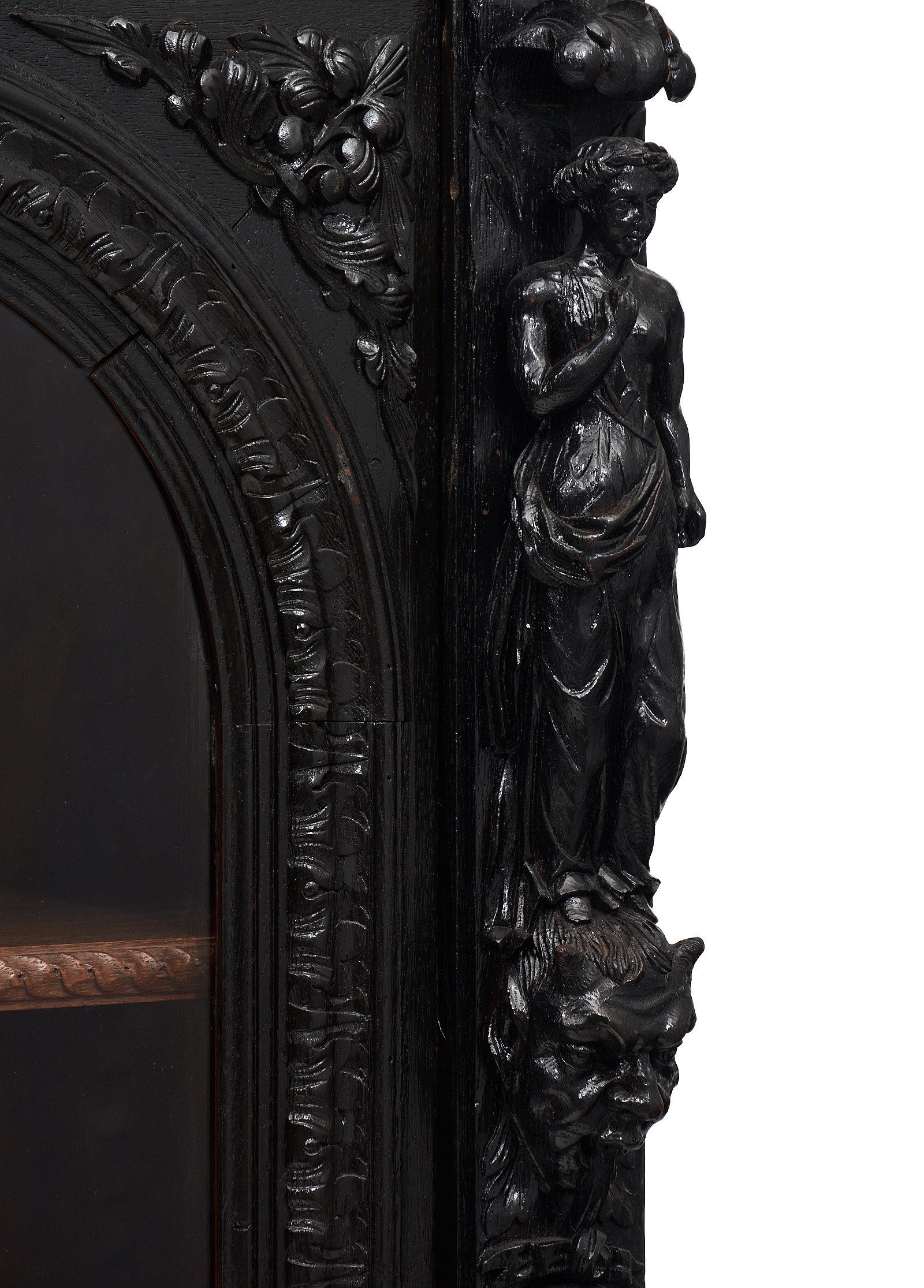 Glass Renaissance Style French Armoire