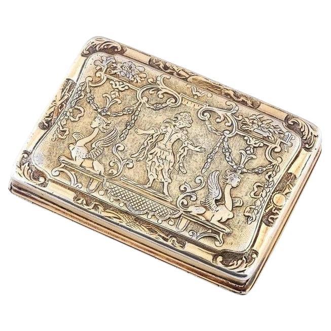 Renaissance Style German Silver Gilt Snuff Box