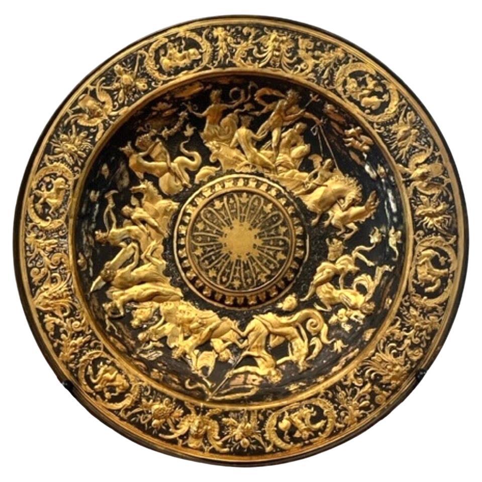 Alms-Schale aus vergoldeter und versilberter Bronze im Renaissance-Stil, frühes 19. Jahrhundert 