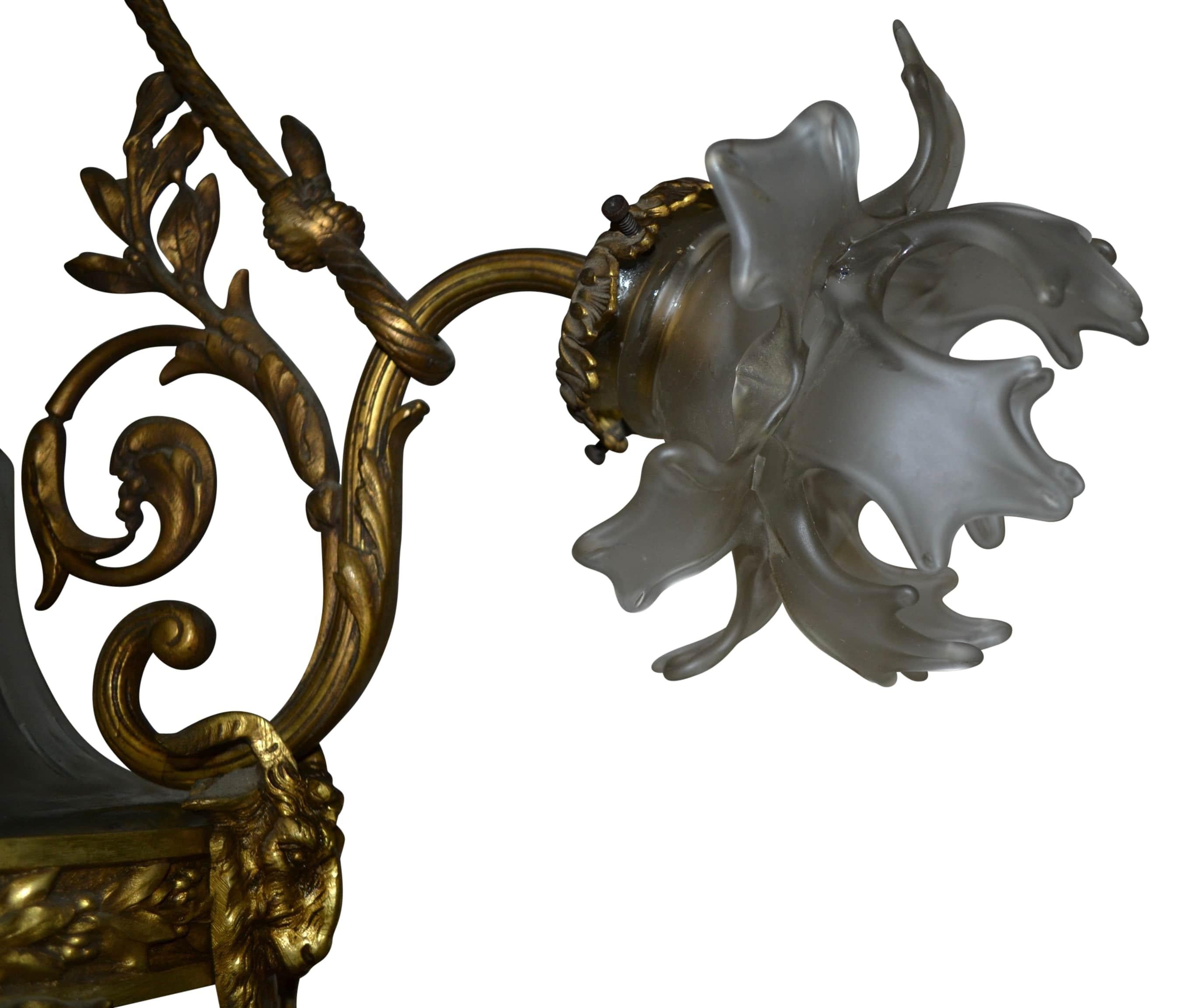 Renaissance Style Gilt-Bronze and Patinated Bronze Chandelier 1