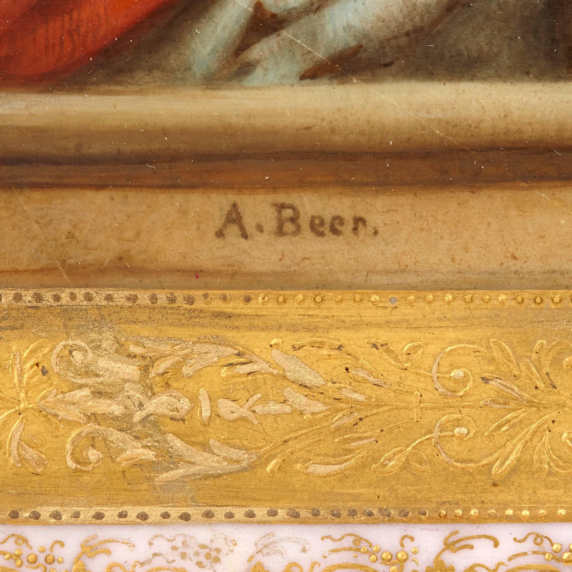 Dorato Targa in bronzo dorato e porcellana in stile rinascimentale di Royal Vienna Porcelain in vendita