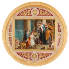 Antique Renaissance Style Gilt Bronze and Porcelain Plaque by Royal Vienna