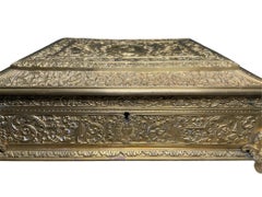 Renaissance Style Gilt Rectangular Casket , Jewelry, Desk and /or Decorative Box