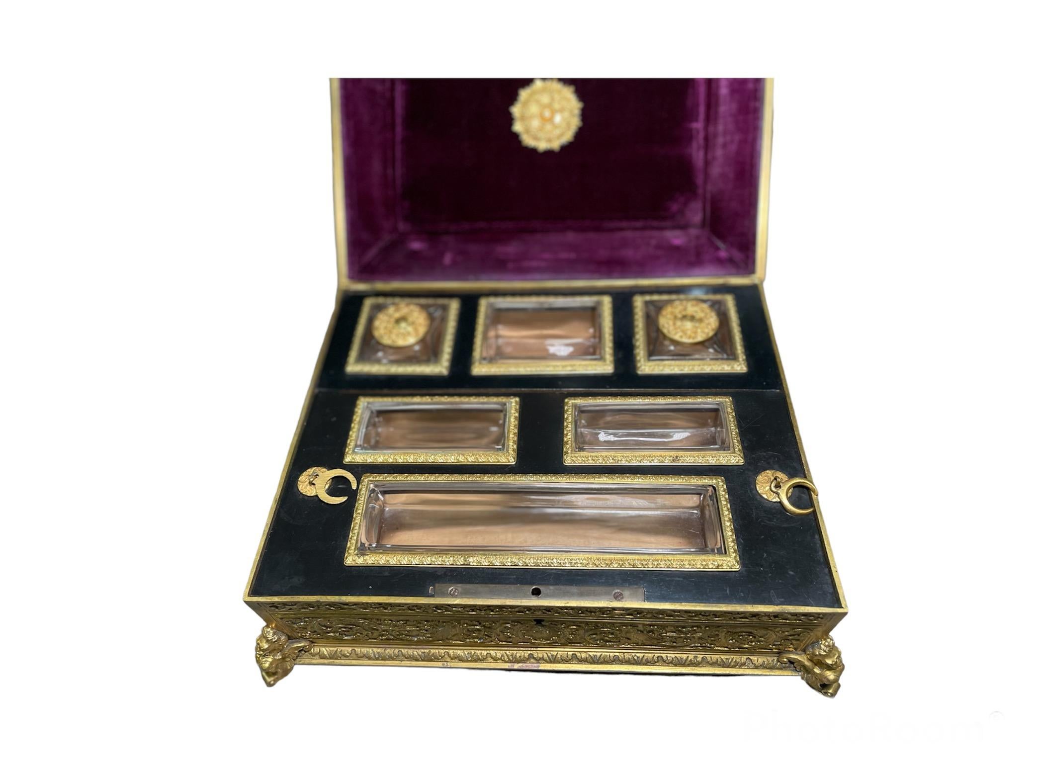 20th Century Renaissance Style Gilt Rectangular Casket , Jewelry, Desk and /or Decorative Box For Sale