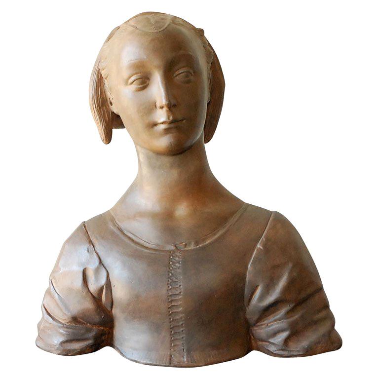 Renaissance Style Italian Bust of a Young Woman For Sale