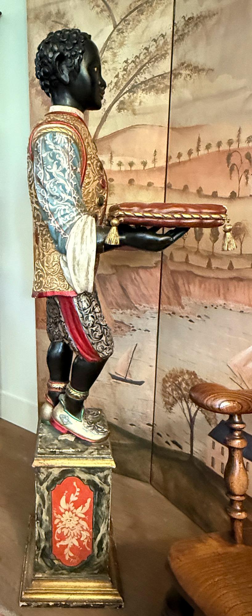 Renaissance Style Italian Carved Wood Blackamoor (from a Mario Buatta  Apt. N Y) For Sale 6