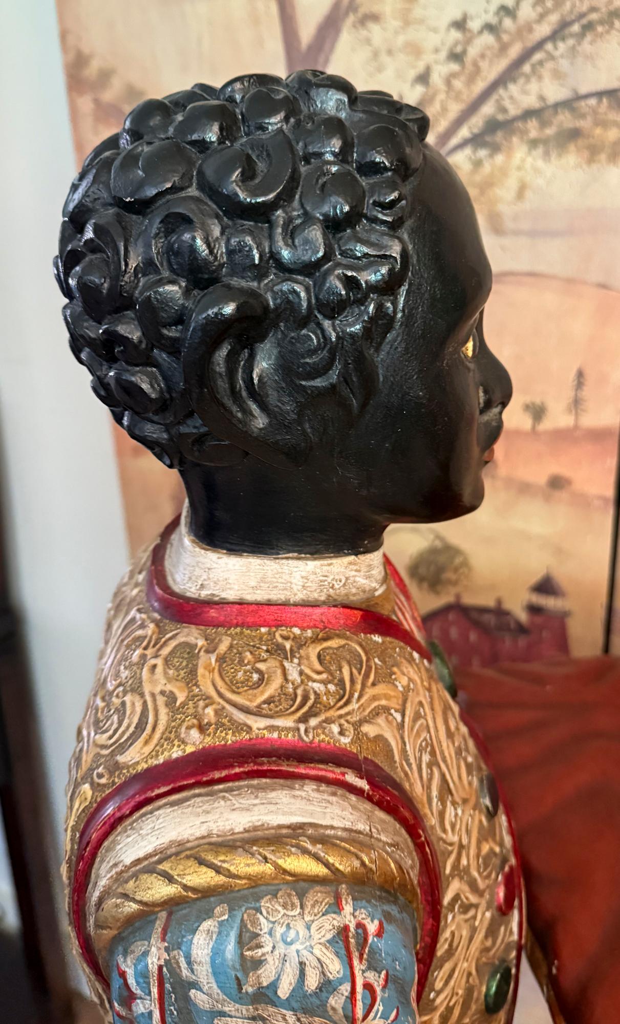 Renaissance Style Italian Carved Wood Blackamoor (from a Mario Buatta  Apt. N Y) For Sale 7