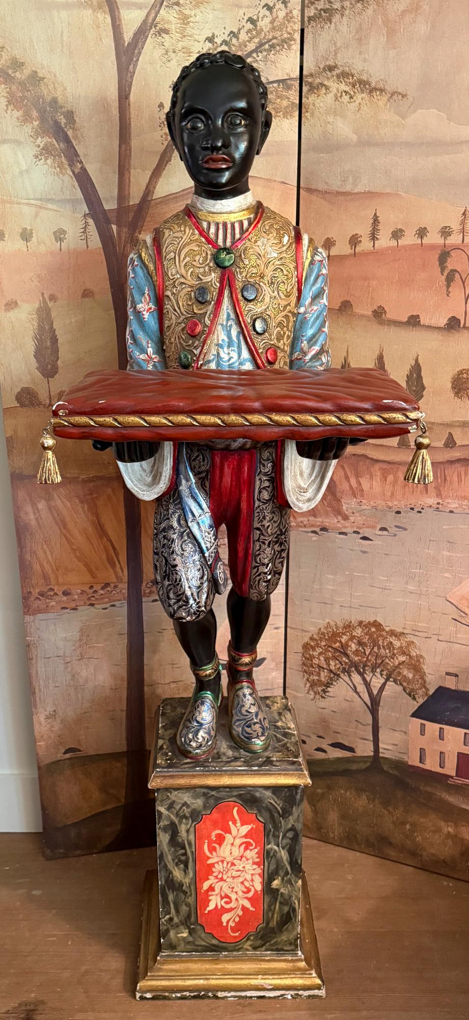 Renaissance Style Italian Carved Wood Blackamoor (from a Mario Buatta  Apt. N Y) For Sale 8