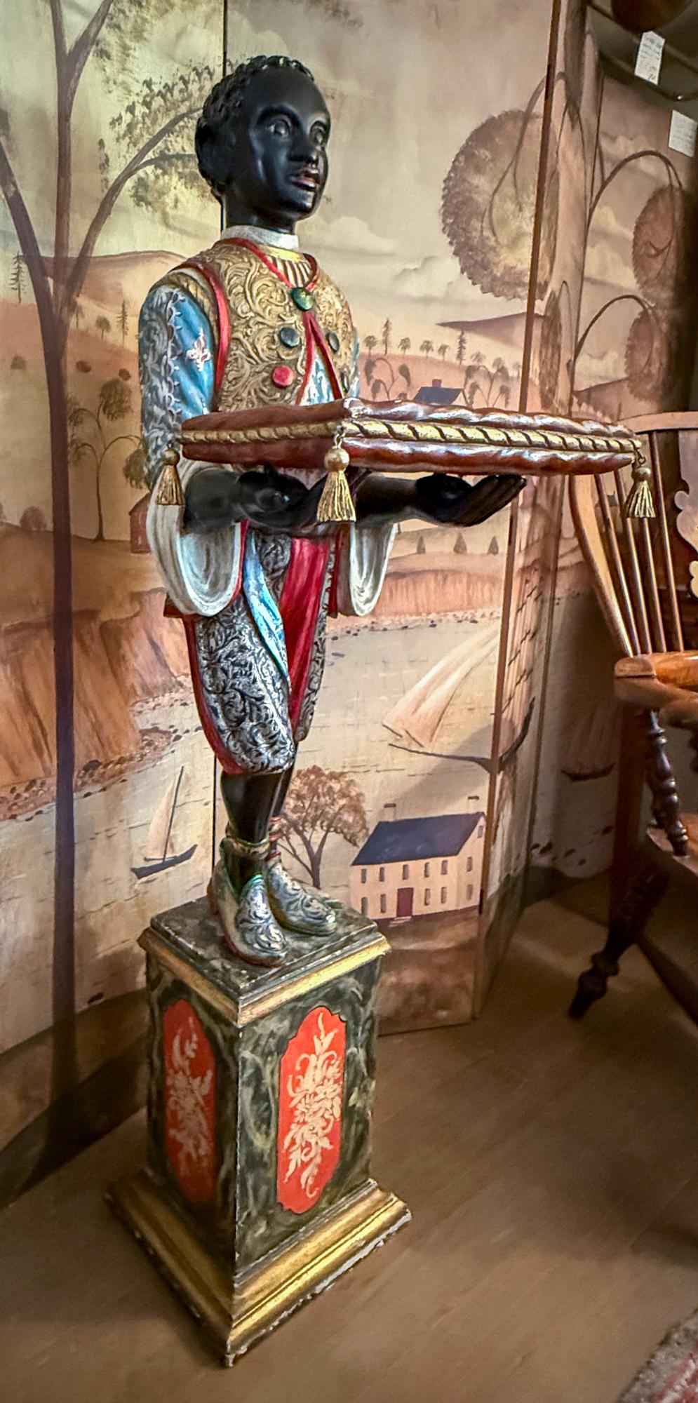 Renaissance Style Italian Carved Wood Blackamoor (from a Mario Buatta  Apt. N Y) For Sale 2