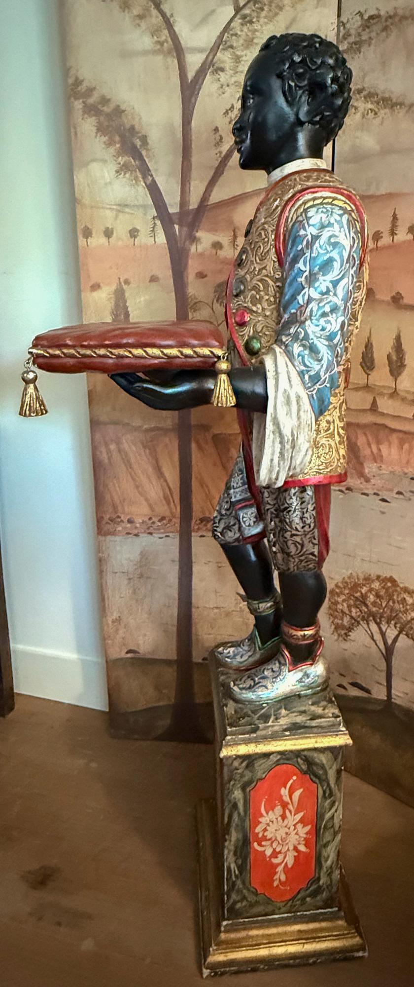 Renaissance Style Italian Carved Wood Blackamoor (from a Mario Buatta  Apt. N Y) For Sale 3