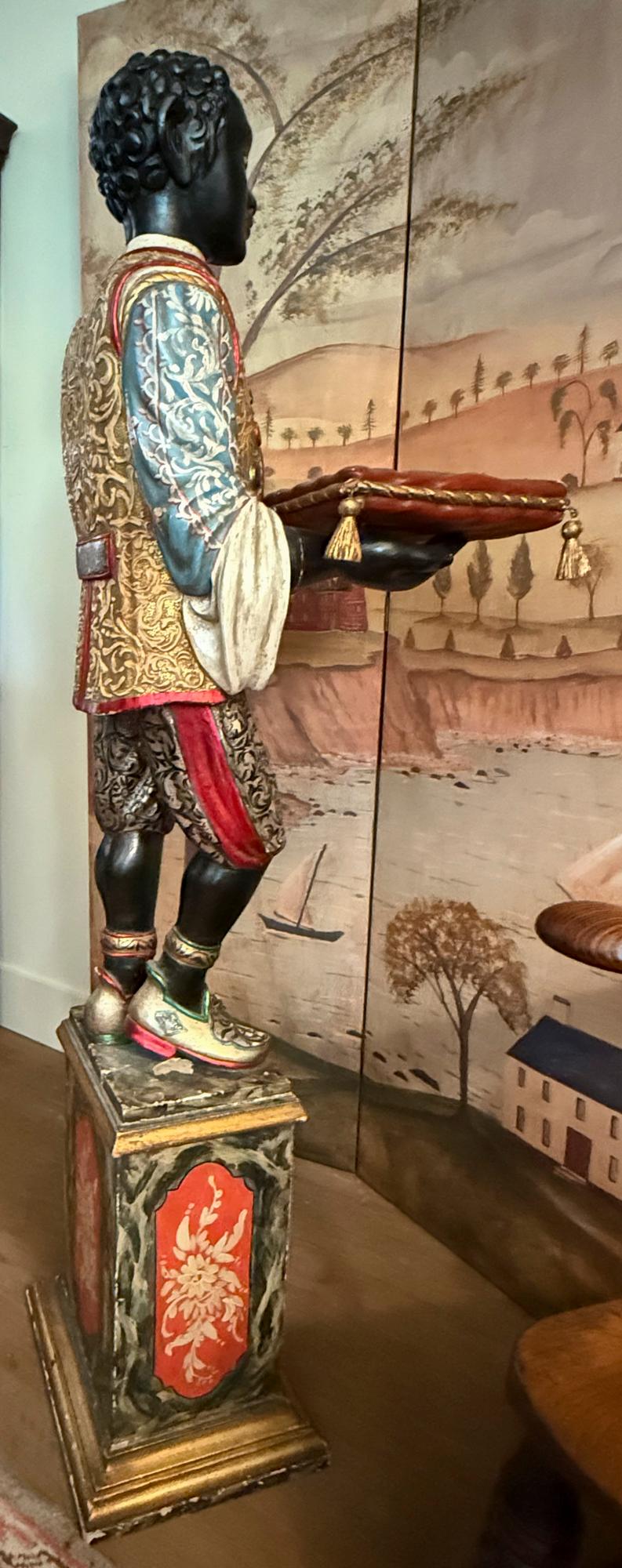 Renaissance Style Italian Carved Wood Blackamoor (from a Mario Buatta  Apt. N Y) For Sale 4