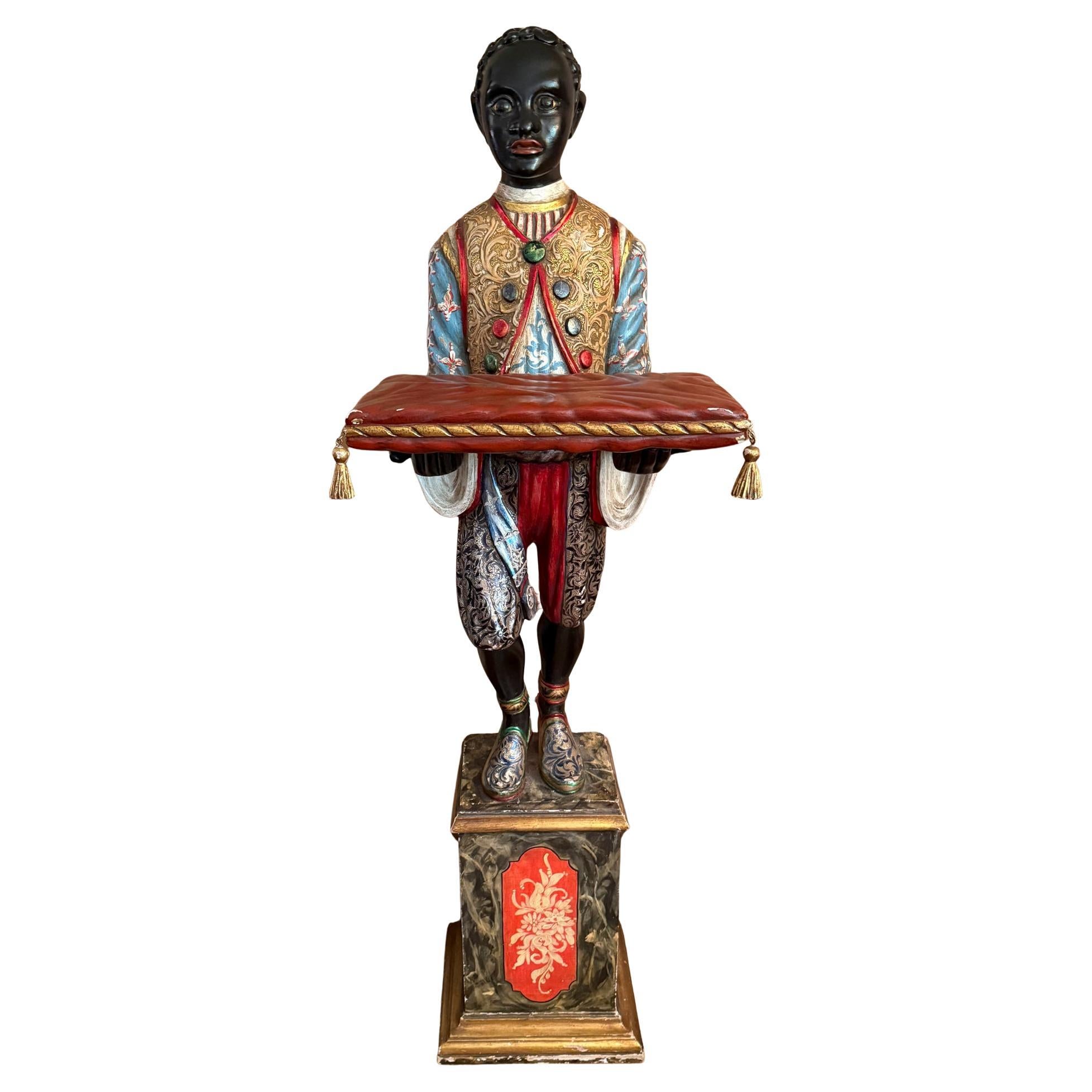 Renaissance Style Italian Carved Wood Blackamoor (from a Mario Buatta  Apt. N Y) For Sale