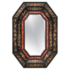 Renaissance Style Italian Eglomise Octagonal Mirror