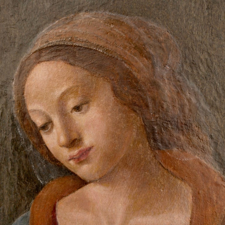 Renaissance Italian Religious Painting Oil on Panel For Sale 1