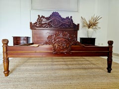 Renaissance Style King Size Bed and Nightstands