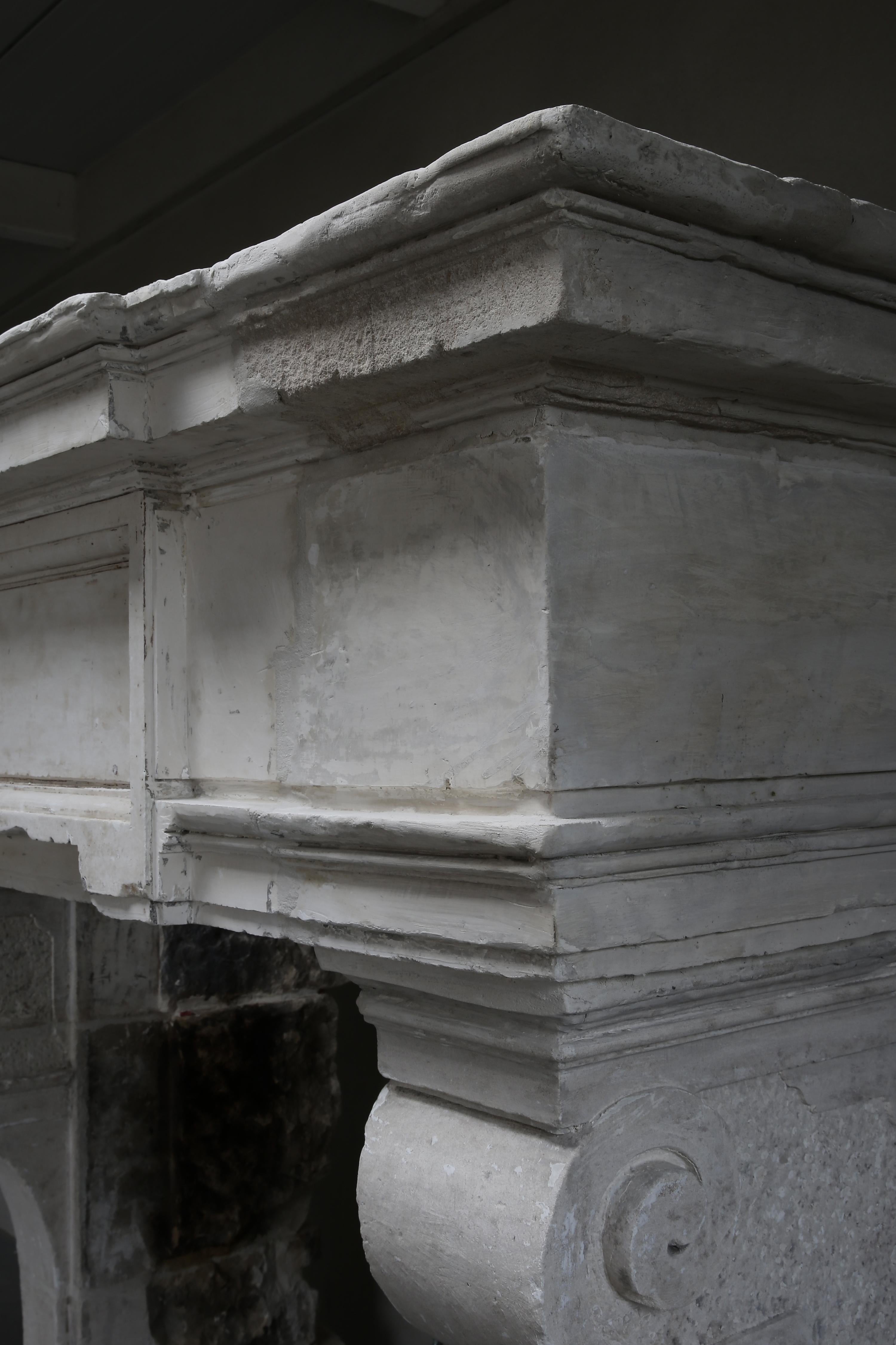 Cheminée de style Renaissance du 18ème siècle en pierre calcaire française en vente 4