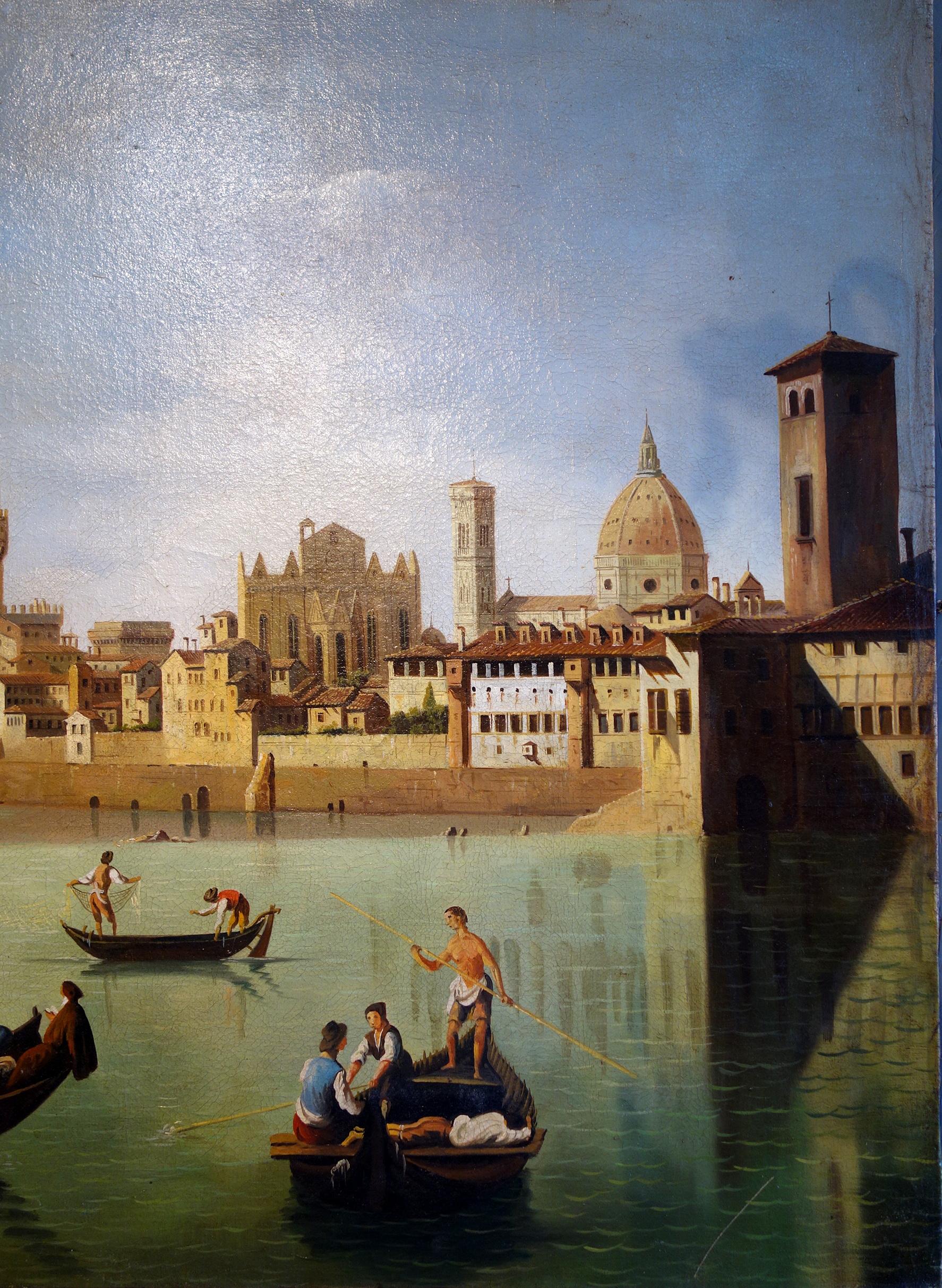 gemälde im Renaissance-Stil des 19. Jahrhunderts Ponte Vecchio Palazzo Vecchio e Duomo (Italienisch)