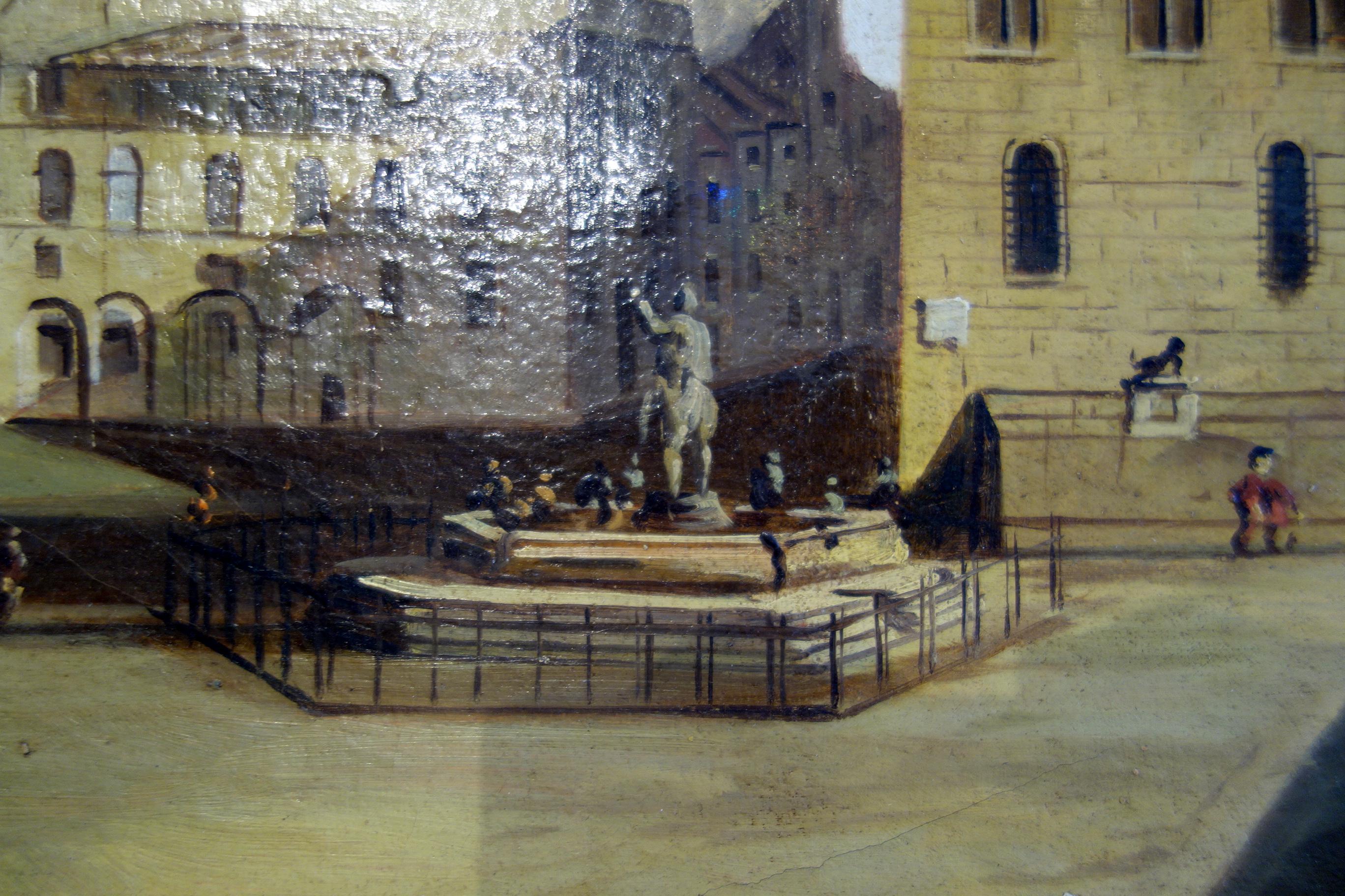 Renaissance Style Painting of Piazza Della Signoria, Palazzo Vecchio, Florence 2