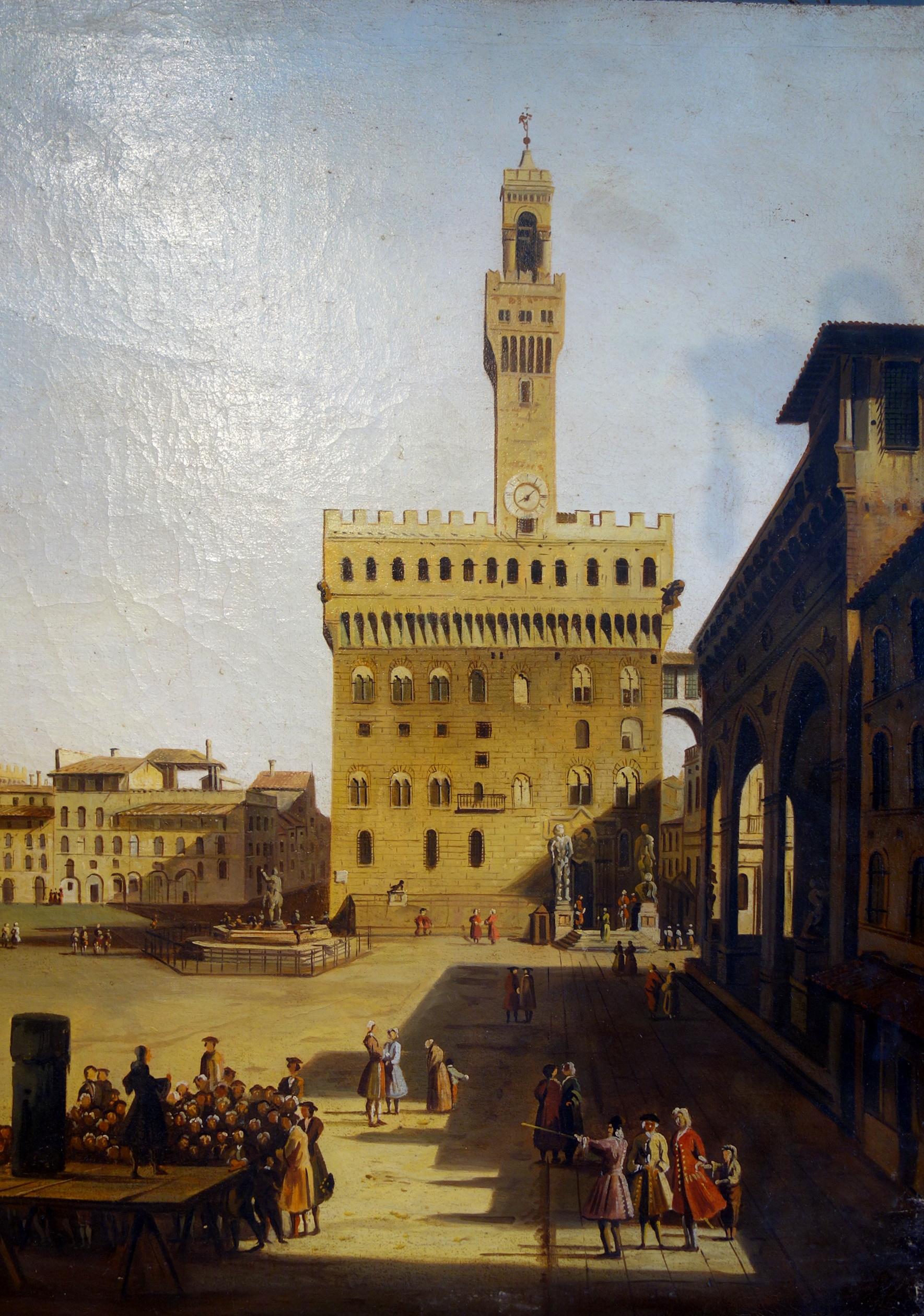 Renaissance-Gemälde der Piazza Della Signoria:: Palazzo Vecchio:: Florenz (Italienisch)