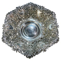 Renaissance Style Repousse Silver Plate Large Compote