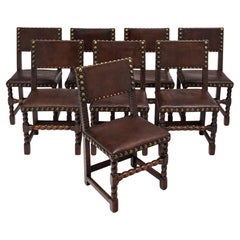 Set di 8 sedie in stile rinascimentale