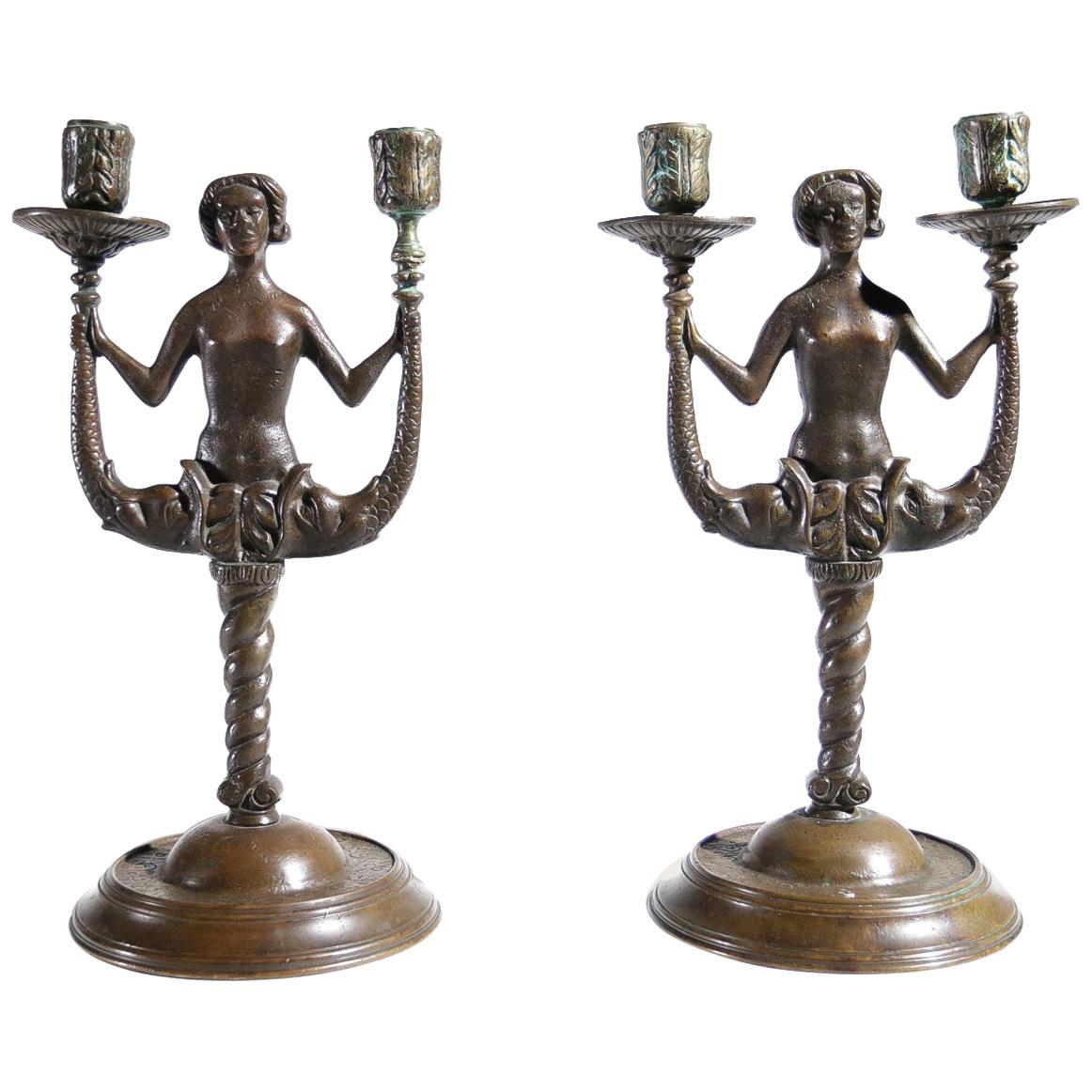 Antique bronze candlestick