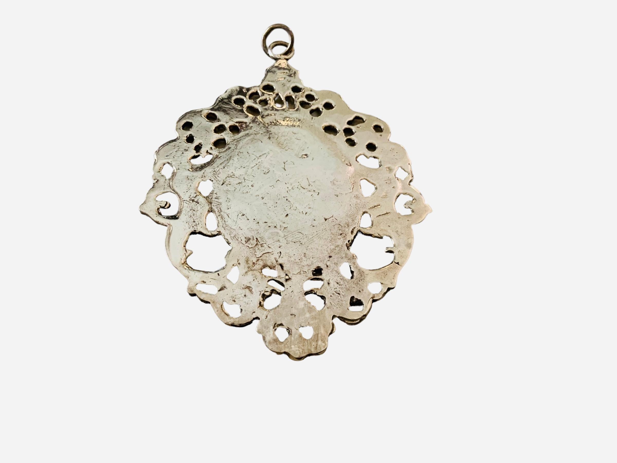 20th Century Renaissance Style Small Silver Baby Crib Medal For Sale