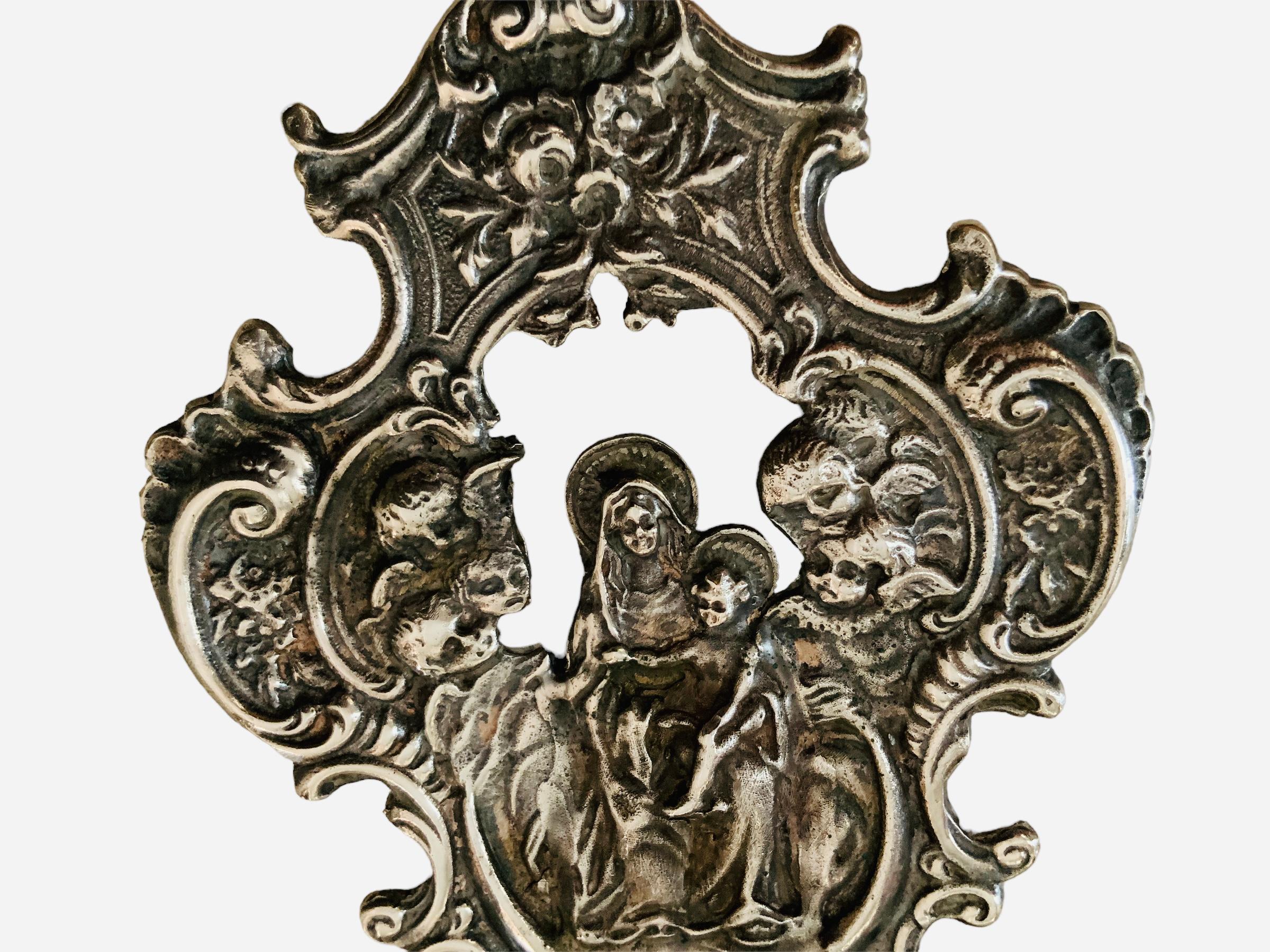 Hand-Crafted Renaissance Style Small Silver Benitier For Sale