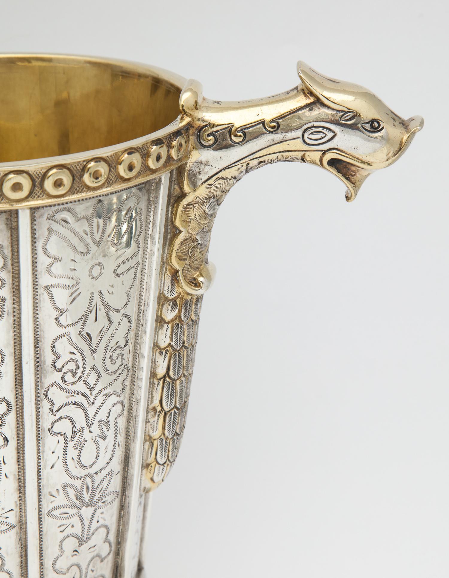 Quetzalcoatl-Inspired Sterling Silver Gilt Pitcher by Tane 9