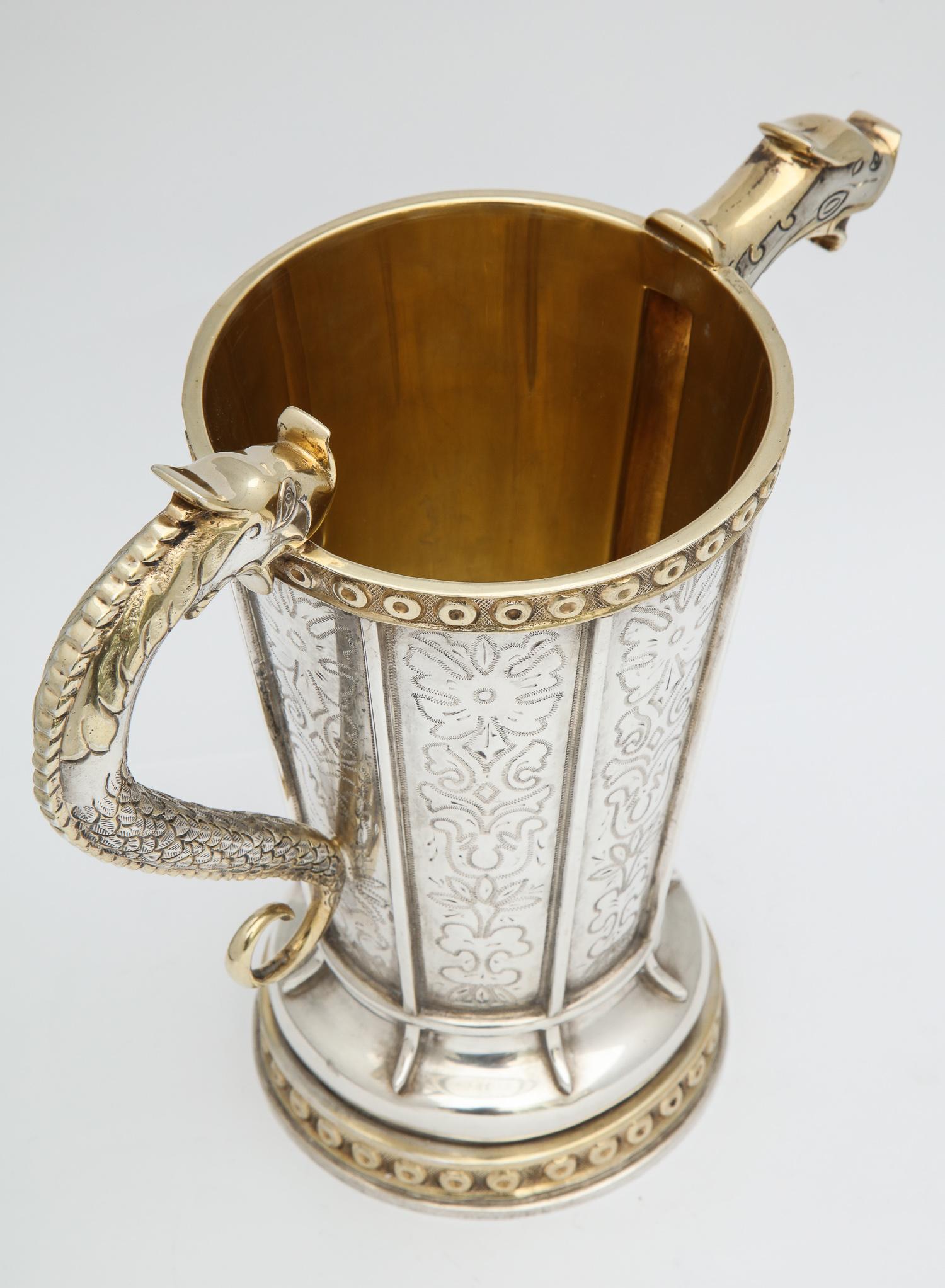 Quetzalcoatl-Inspired Sterling Silver Gilt Pitcher by Tane 11
