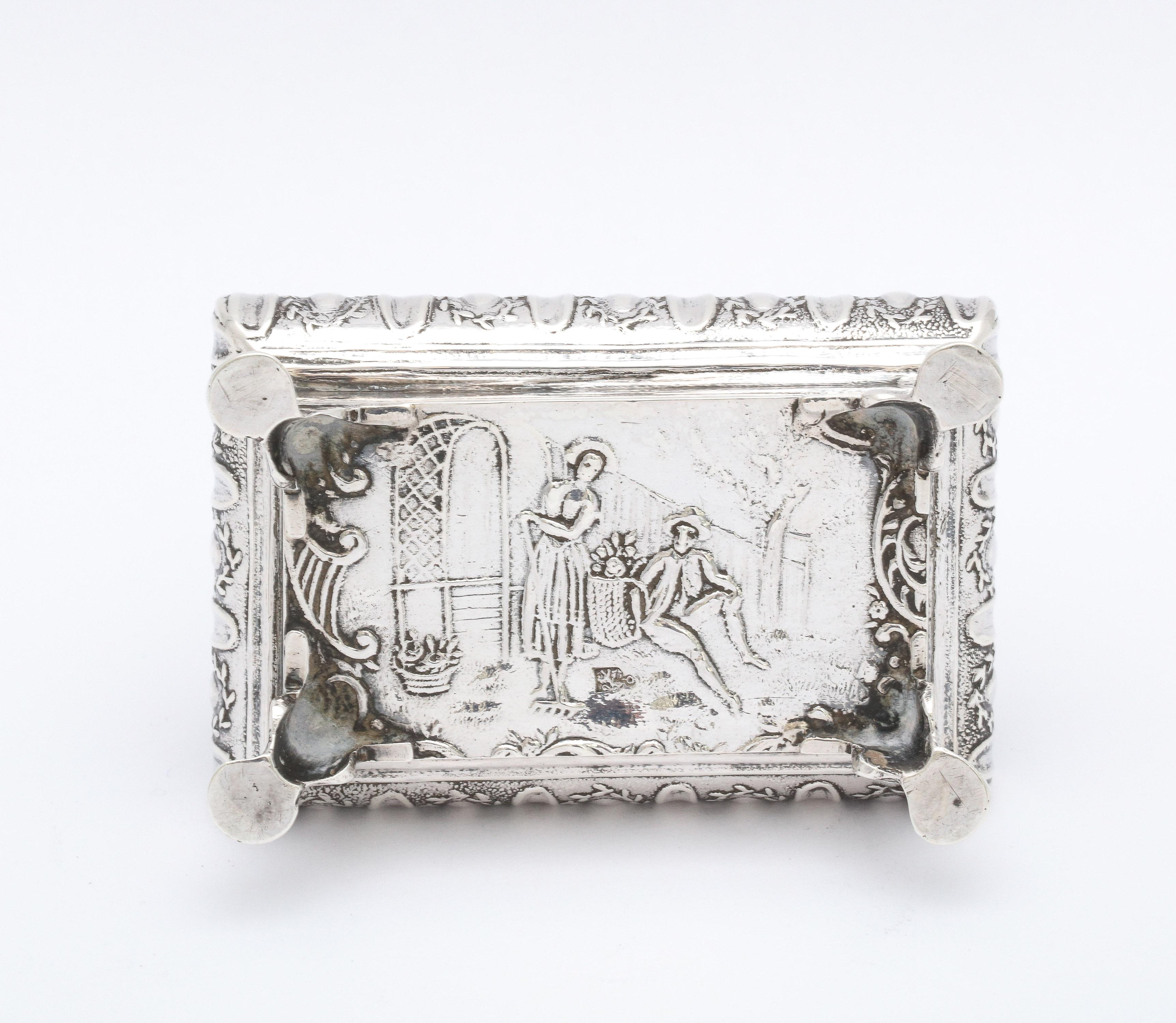 Renaissance Style Sterling Silver Paw-Footed Trinkets Box With Hinged Lid  8